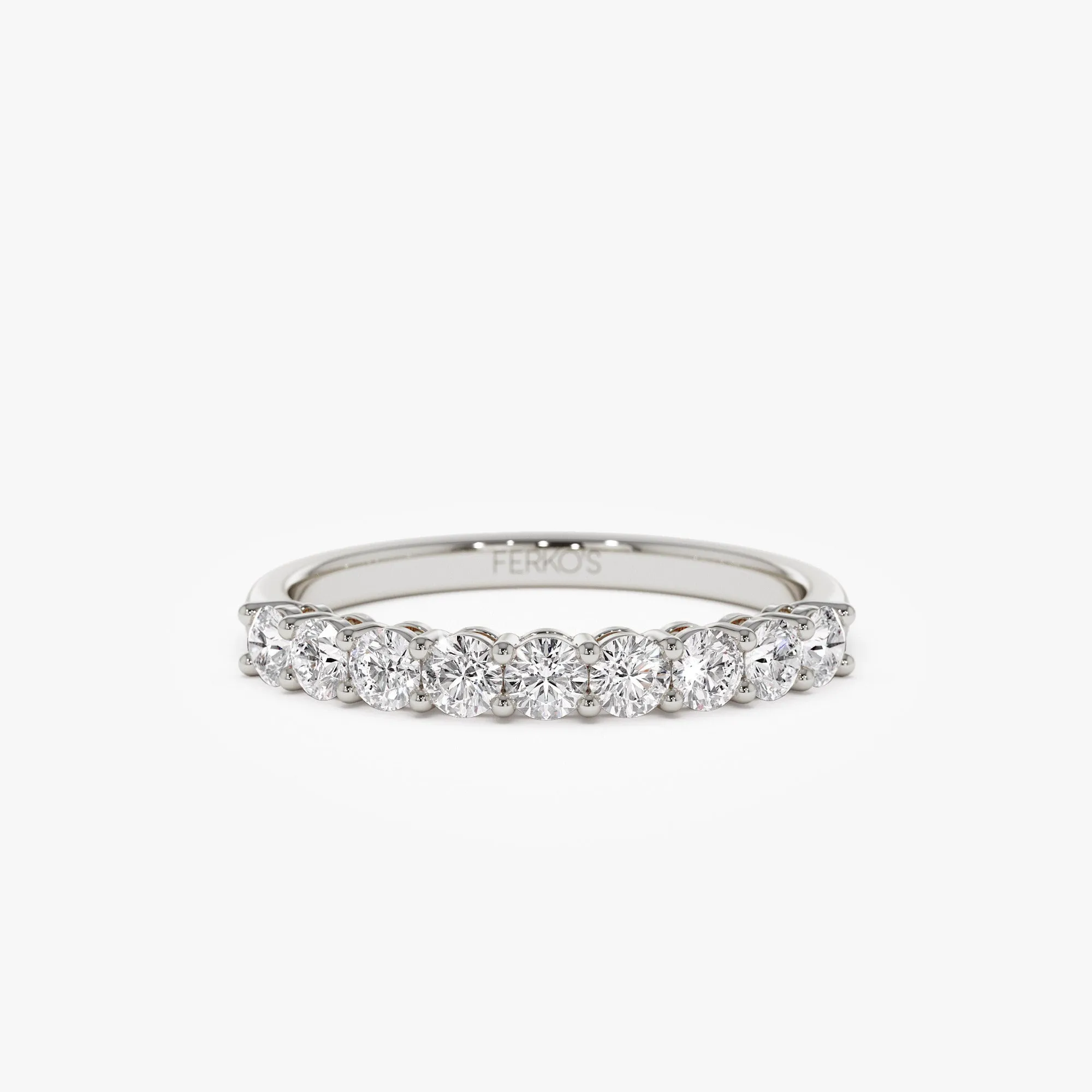 14k 0.55ctw 9 Stone Basket Setting Diamond Wedding Ring