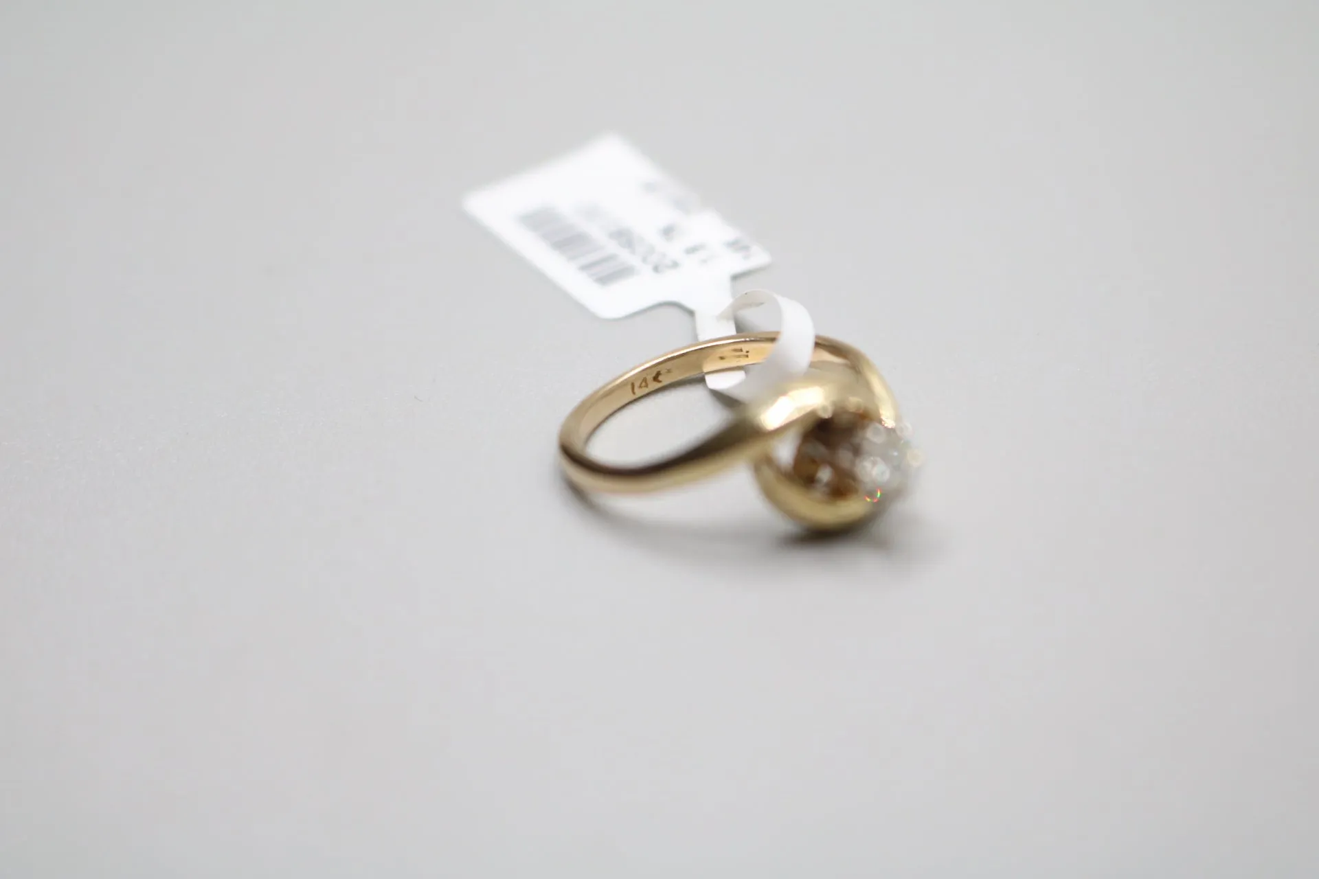 14K Yellow Gold Diamond Solitaire Bypass Ring (0.18 CTW) (Size 5 1/2)