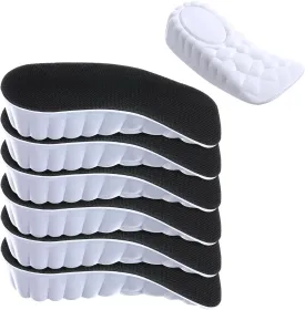 3 Pairs Orthopedic High Pads Height Increase Insoles Arch Support Insoles Height Boosters Cushions for Men, Women(Black,1.4 Inch)