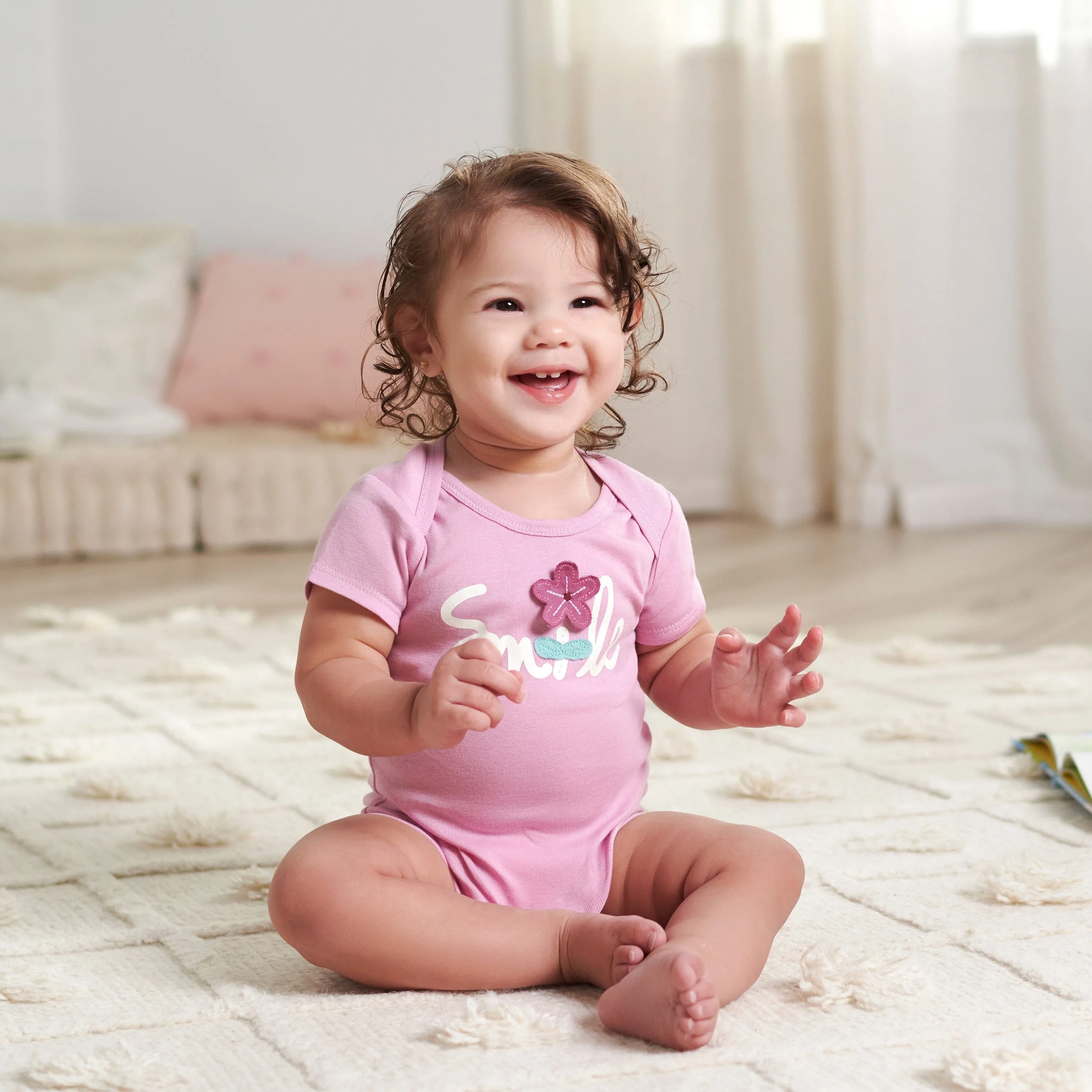 5-Pack Baby Girls Lavender Garden Onesies® Bodysuits