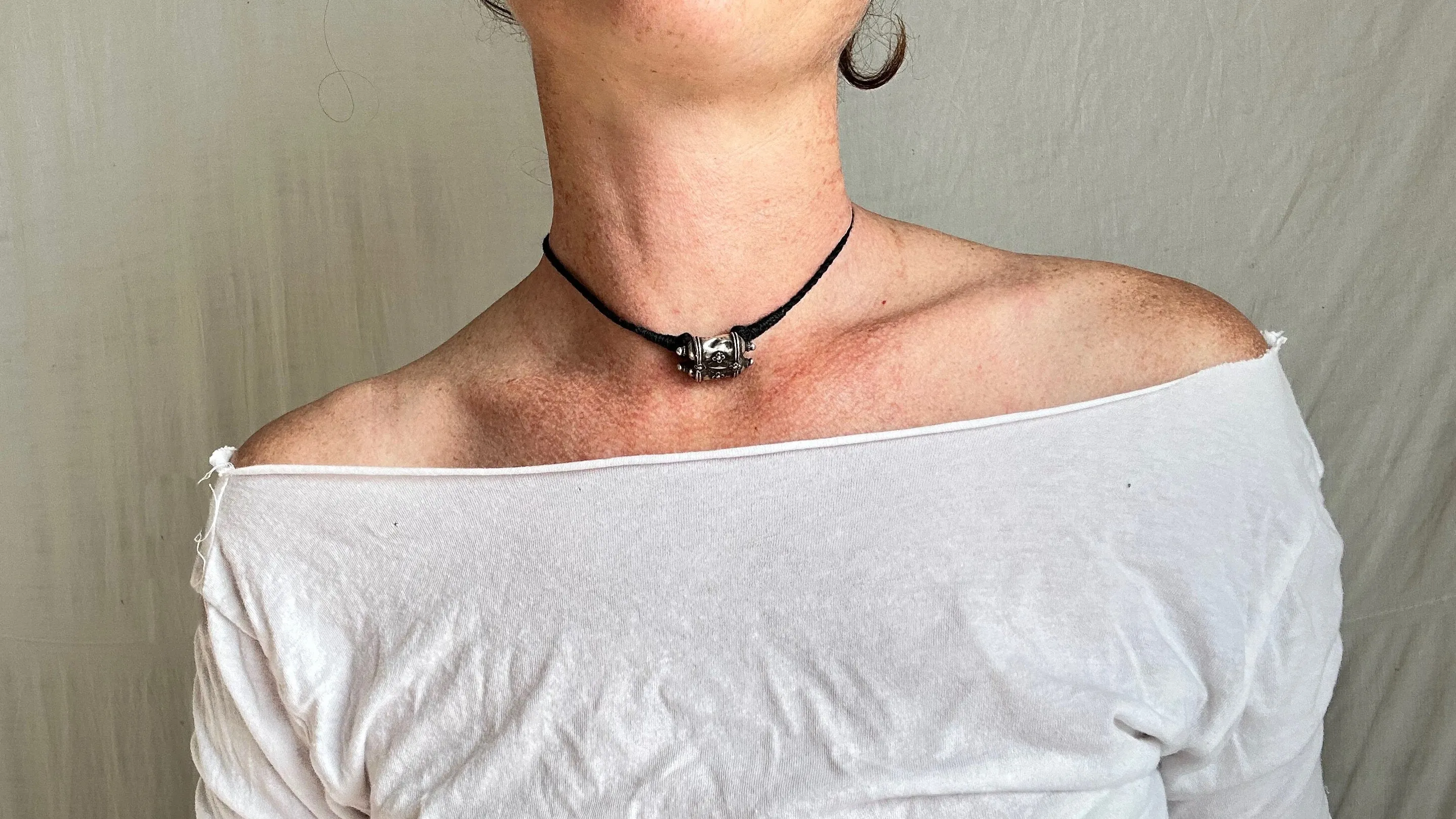 Amulet Necklace. Antique. India. Sterling Silver.
