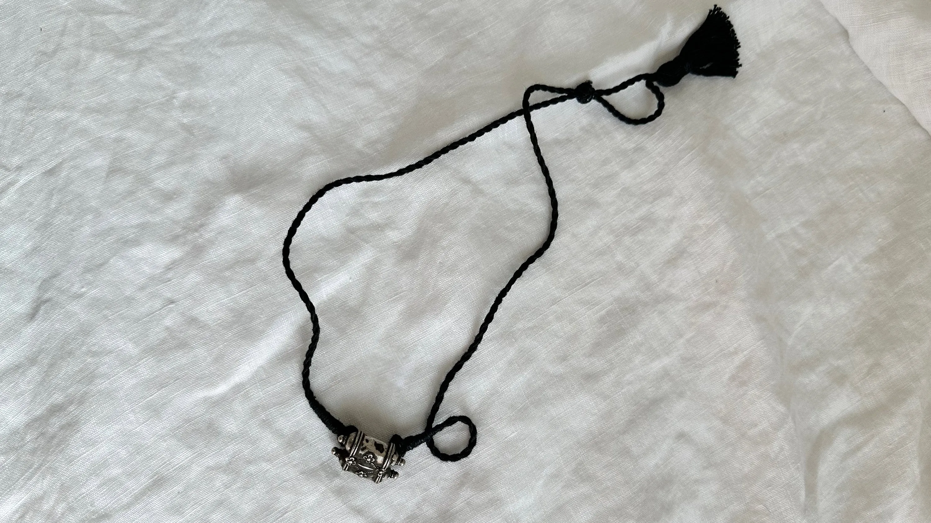 Amulet Necklace. Antique. India. Sterling Silver.
