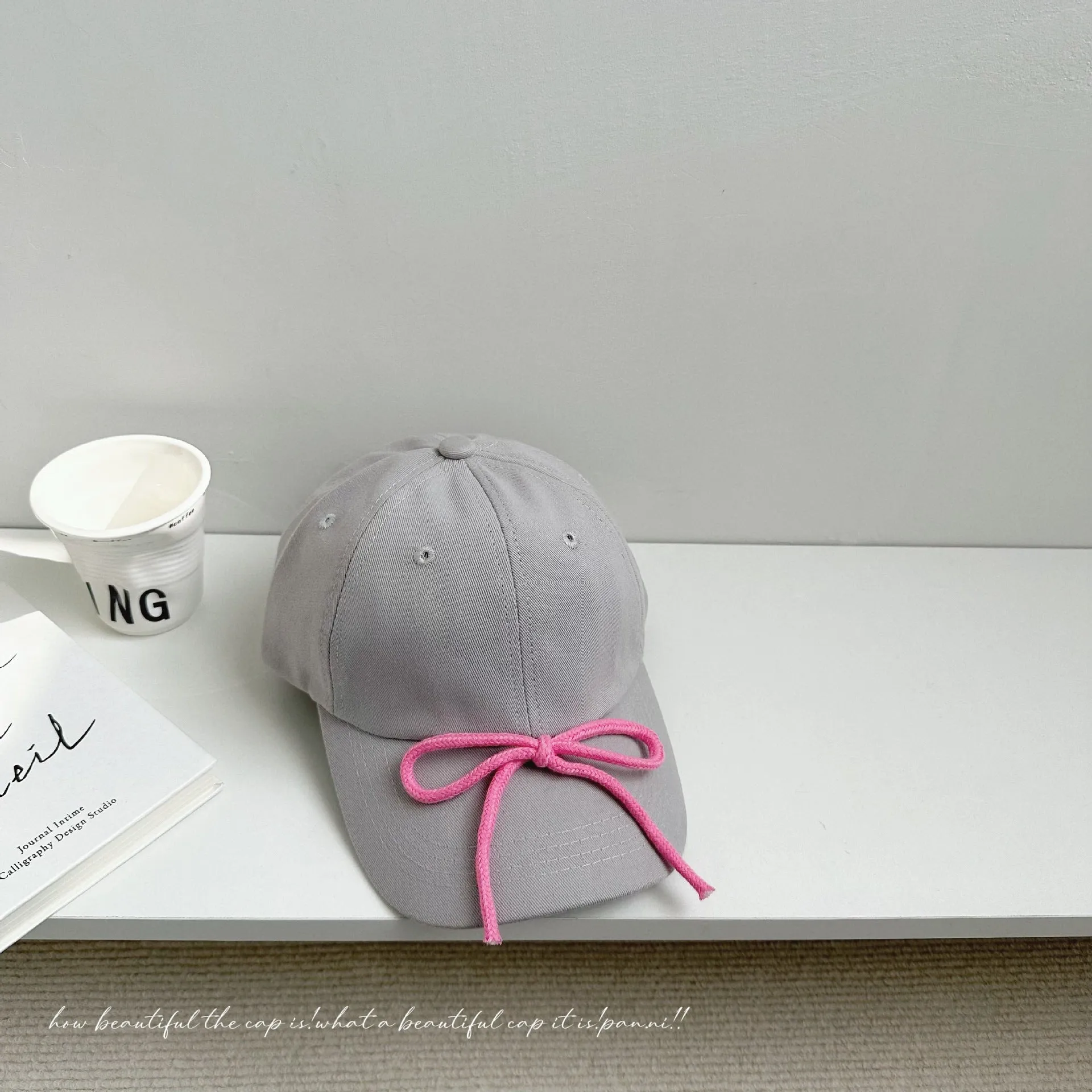 Candy color~Spring and summer trendy children's bow baseball caps for boys and girls, sunshade caps style sun protection hats