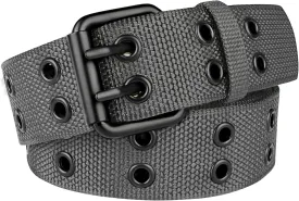 Double Prong Belt Plus Size 39 to 71'' Black Grommet Nylon Belts for Men Women Unisex