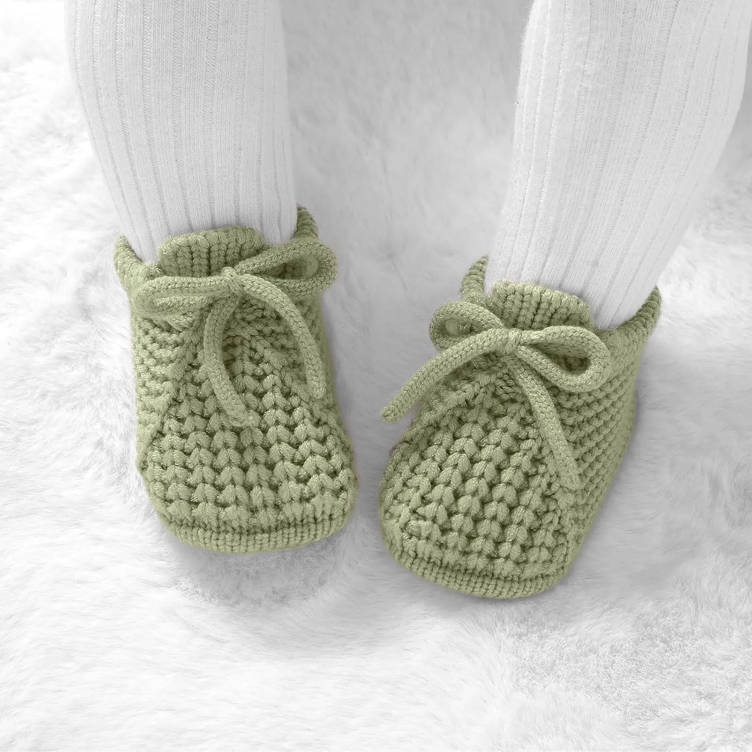 DovFanny Baby Booties Newborn Baby First Shoes Cozy Warm Knit Soft Booties for Toddler Infant Boy Girl