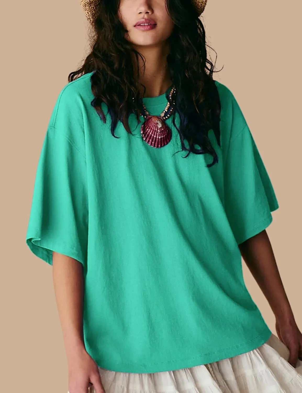 Esmeling Women Summer 2 Piece Skirt Sets Round Neck Short Sleeve Outfits Casual Tops and Pleated Skirts Sets