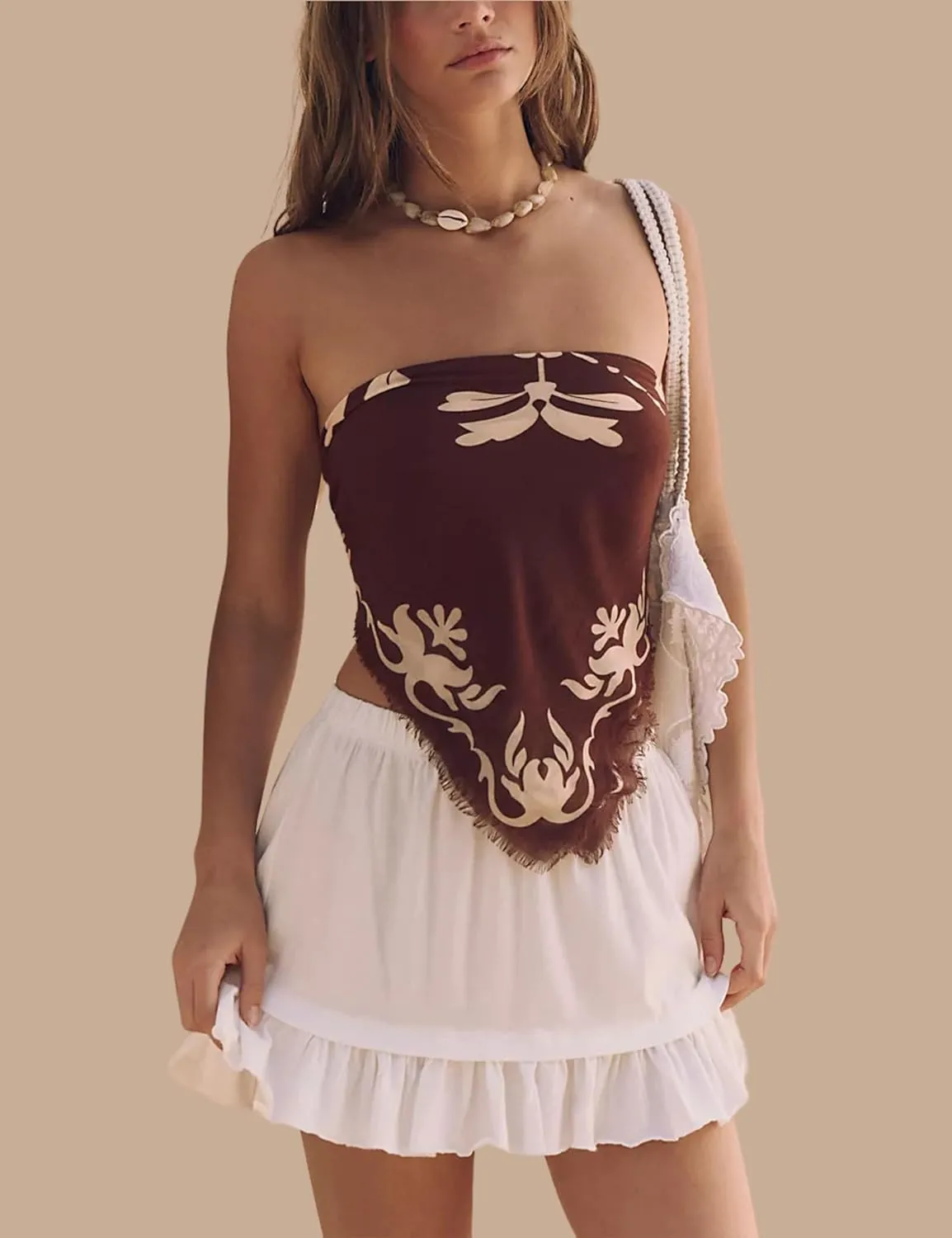 Esmeling Women Summer 2 Piece Skirt Sets Round Neck Short Sleeve Outfits Casual Tops and Pleated Skirts Sets