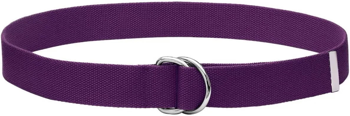 Falari Canvas Web Belt Metal Double D Ring Buckle for Men Women Casual Cloth Military Style Belt 1 1/2" Wide