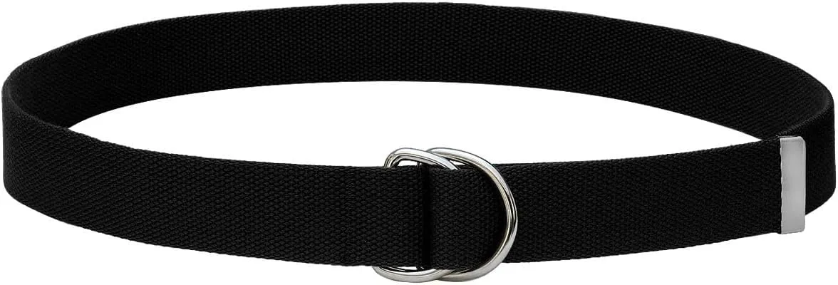 Falari Canvas Web Belt Metal Double D Ring Buckle for Men Women Casual Cloth Military Style Belt 1 1/2" Wide