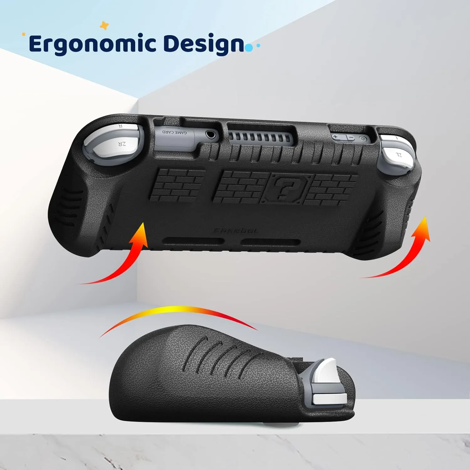 FINTIE Kids Case for Nintendo Switch Lite 2019 with Game Card Slots - [Ultralight] Shockproof Protective Cover with Ergonomic Grip, Kids Friendly Grip Case for Switch Lite Console, Black