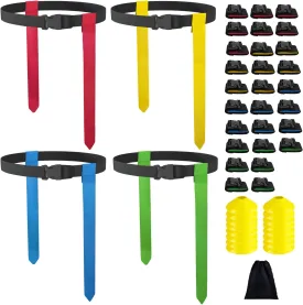 Flag Football Set, 8/14/28 Player Football Flags and Belts Set, Flag Football Belts for Youths, Adults