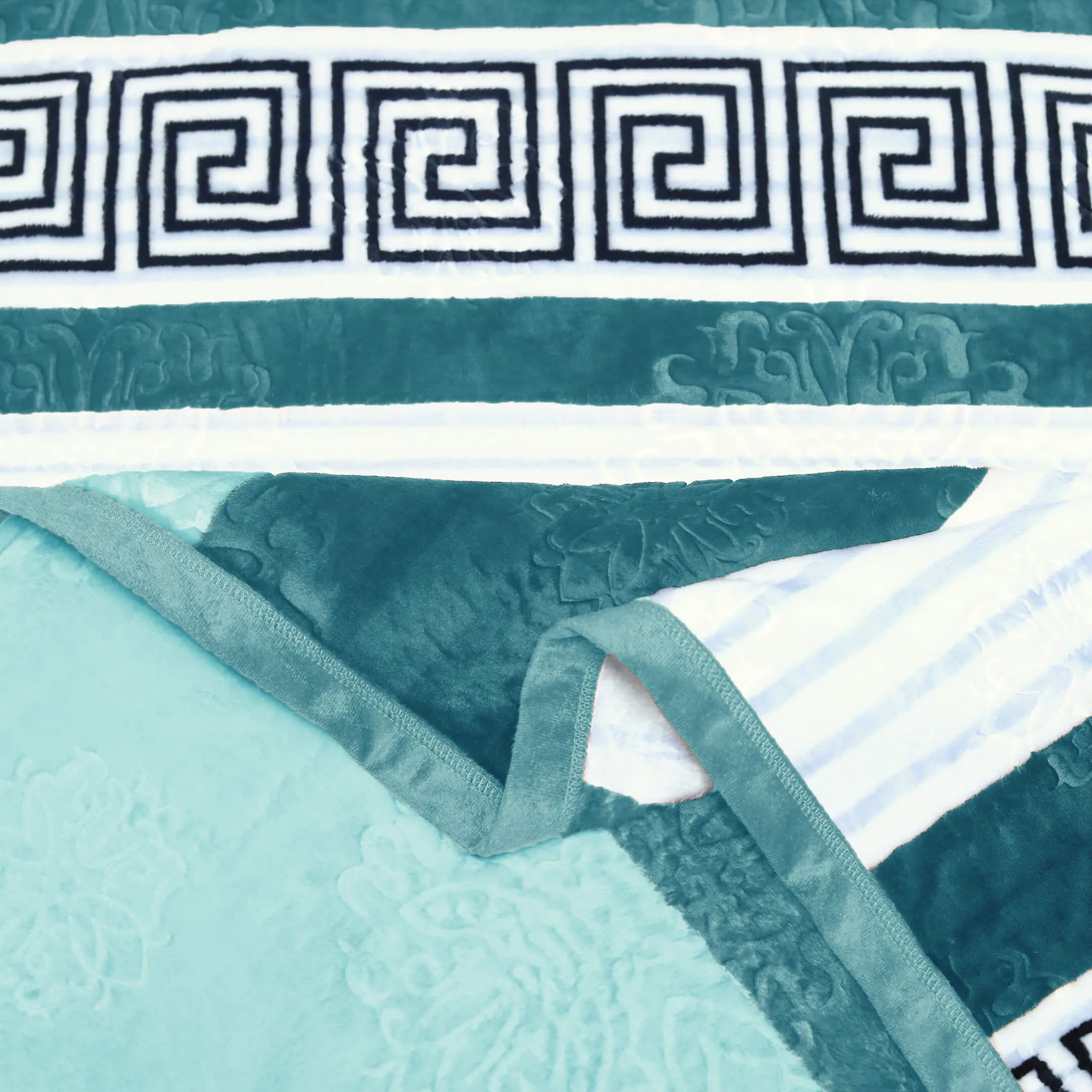 Geo Print Embossed AC Fleece Blanket