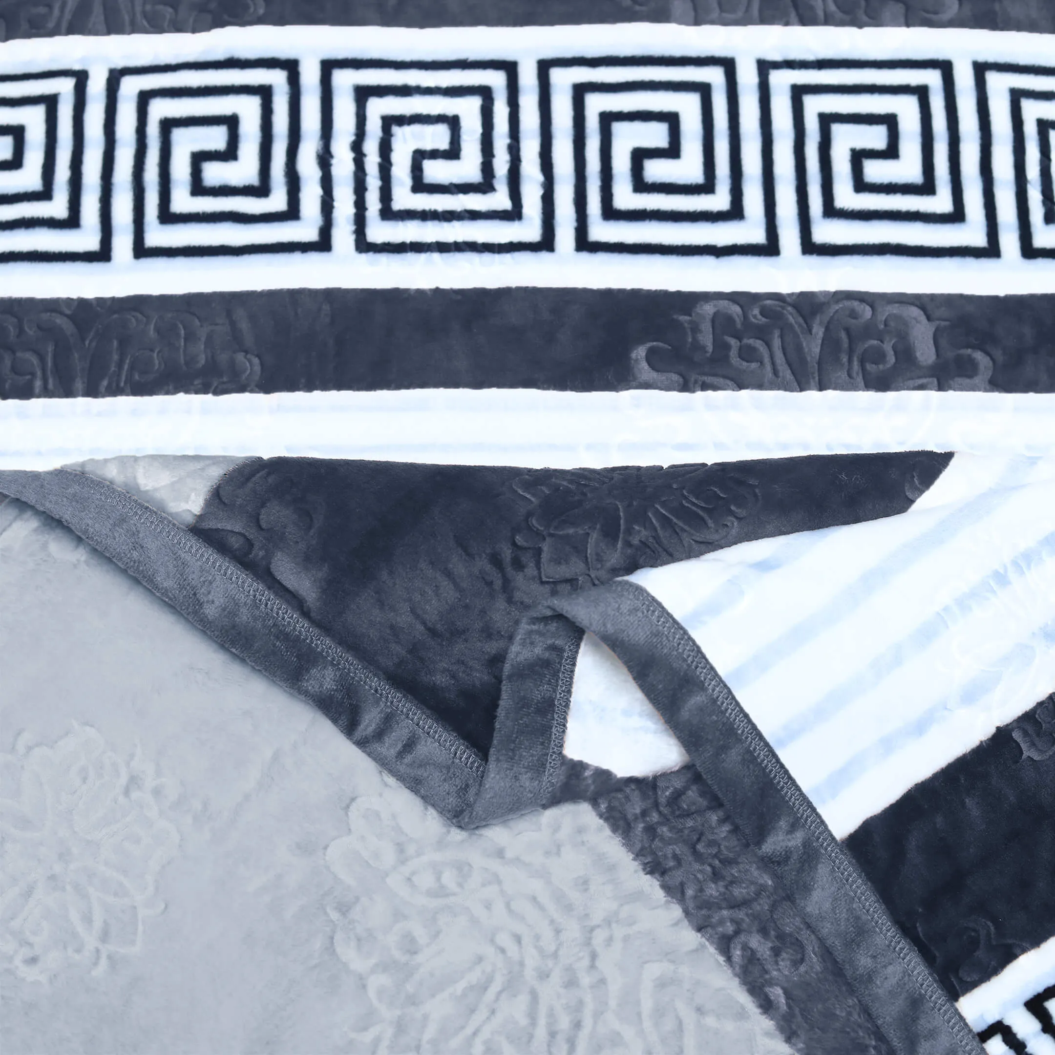 Geo Print Embossed AC Fleece Blanket