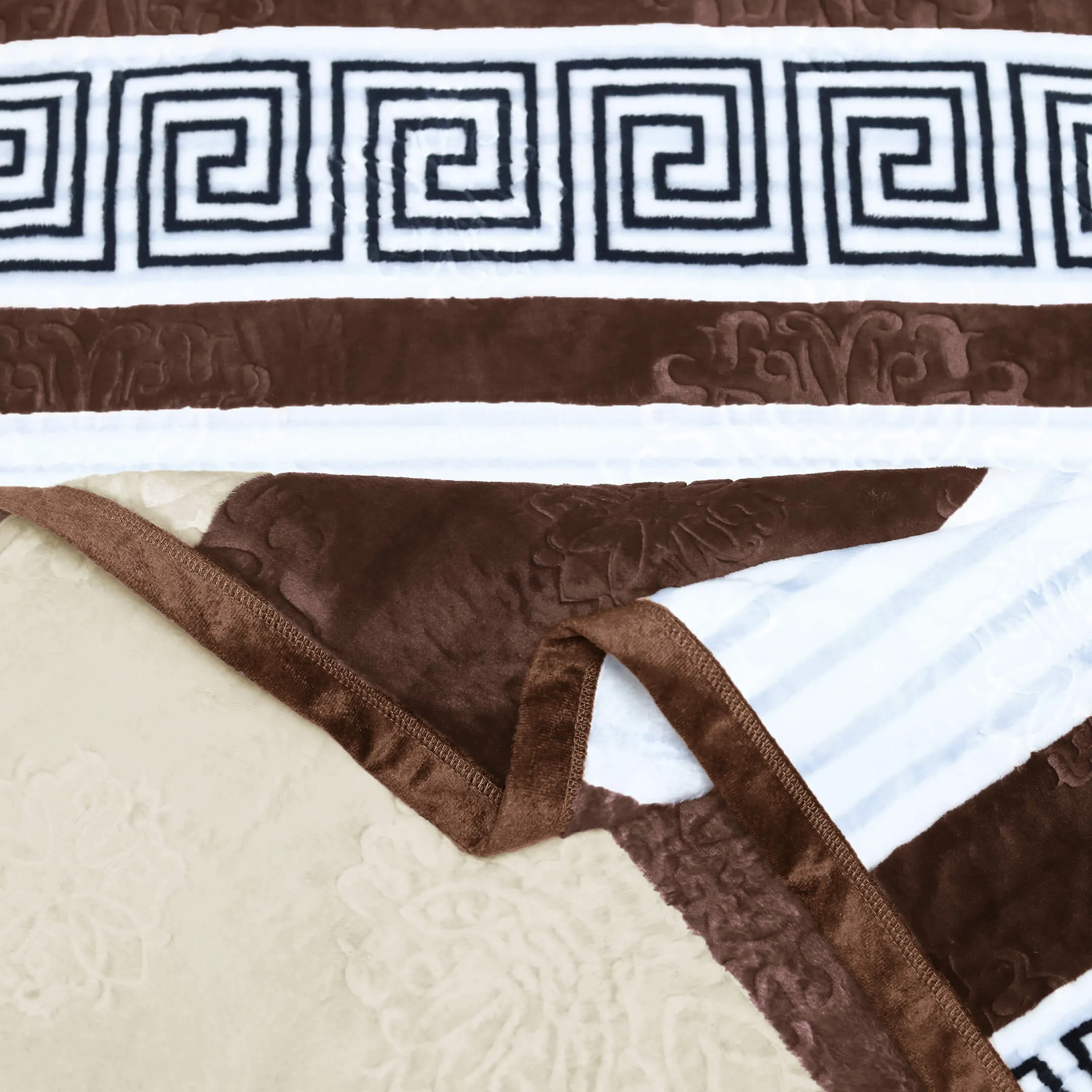 Geo Print Embossed AC Fleece Blanket