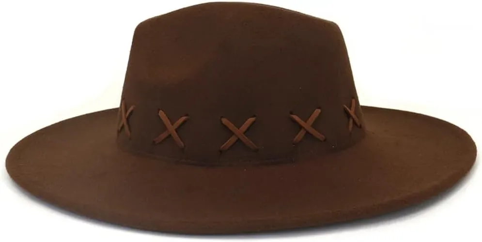 Hat Fedoras 9.5 Cm Big Wide Brim Hat Men's Cowboy Felted Caps Women Peach Heart Top Woolen Hat Party Sombreros