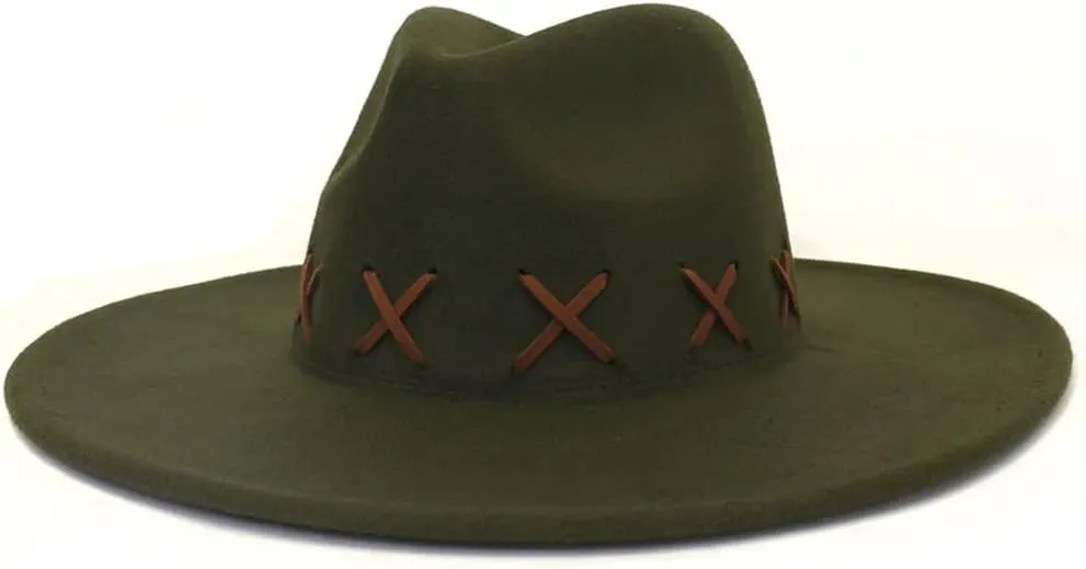 Hat Fedoras 9.5 Cm Big Wide Brim Hat Men's Cowboy Felted Caps Women Peach Heart Top Woolen Hat Party Sombreros