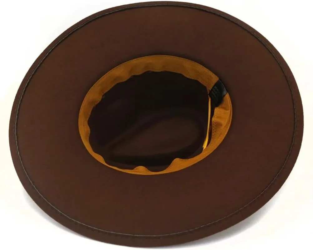 Hat Fedoras 9.5 Cm Big Wide Brim Hat Men's Cowboy Felted Caps Women Peach Heart Top Woolen Hat Party Sombreros
