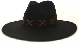 Hat Fedoras 9.5 Cm Big Wide Brim Hat Men's Cowboy Felted Caps Women Peach Heart Top Woolen Hat Party Sombreros