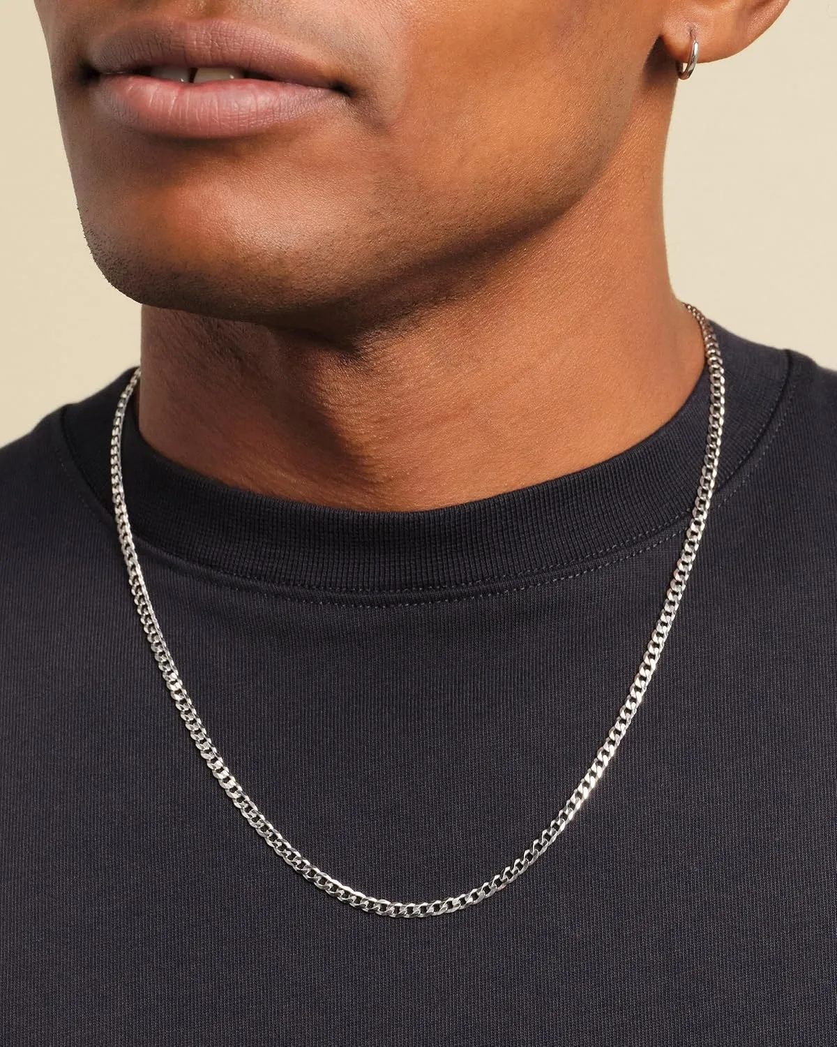JAXXON Men's Chain Necklace - 1.5mm-4mm Width - 14k Gold Bonded & 925 Sterling Silver, 22 Inch