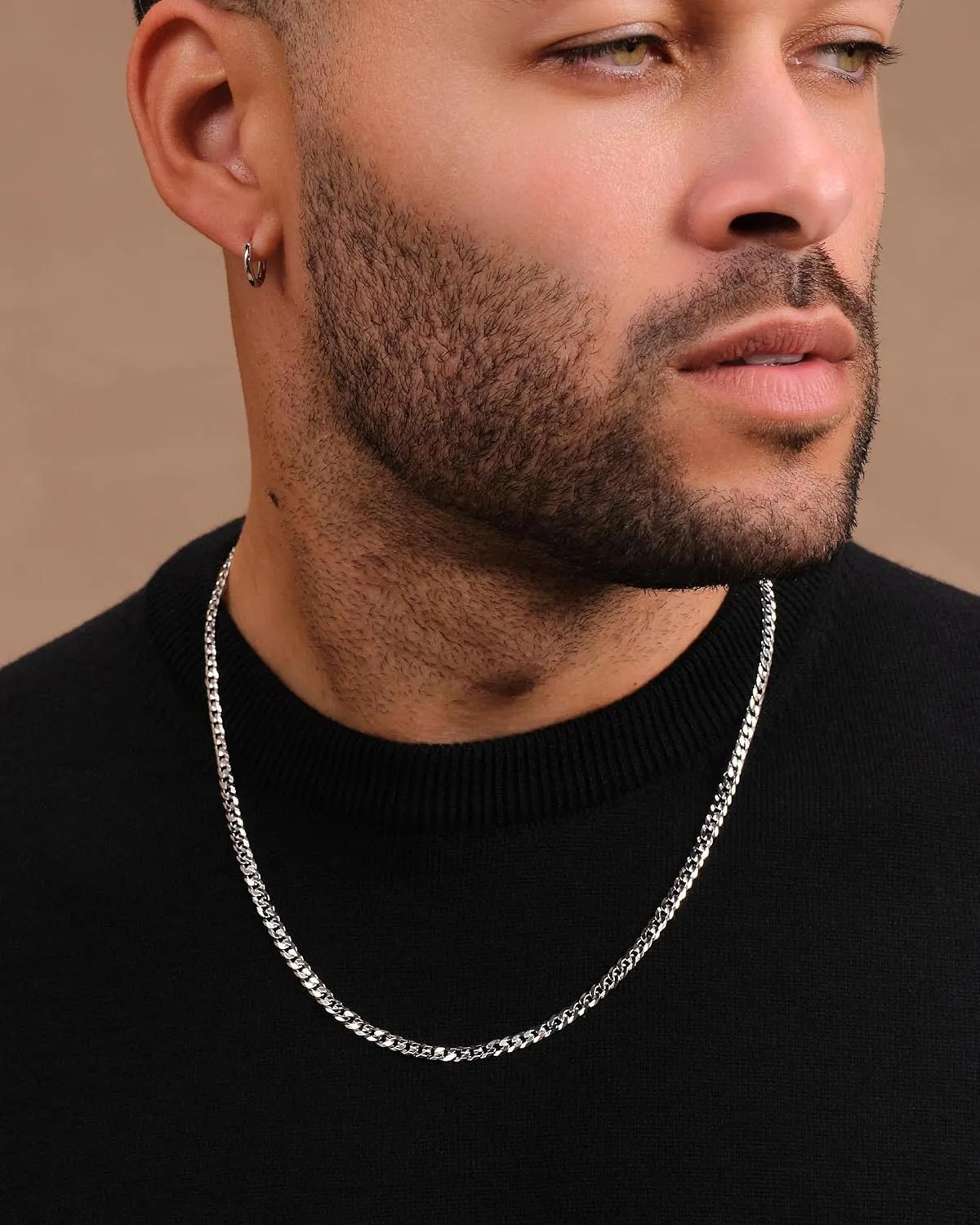 JAXXON Men's Chain Necklace - 1.5mm-4mm Width - 14k Gold Bonded & 925 Sterling Silver, 22 Inch