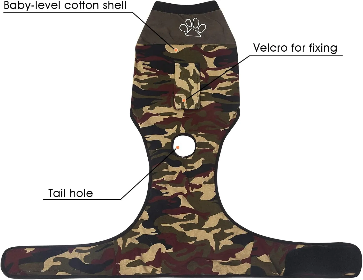 Jiupety Dog Recovery Suit Adjustable, Dogs Bodysuit for Abdominal Wound After Surgery, Substitute E-Collar, 3XL Size, Anti-Licking Surgical Dog Onesies, Camo