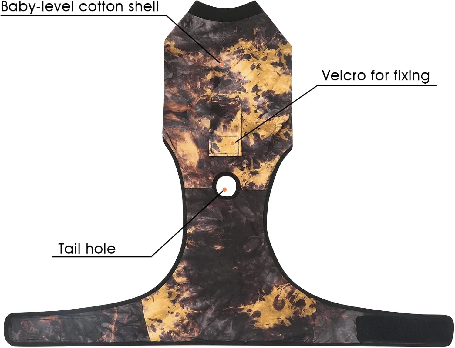 Jiupety Dog Recovery Suit Adjustable, Dogs Bodysuit for Abdominal Wound After Surgery, Substitute E-Collar, 3XL Size, Anti-Licking Surgical Dog Onesies, Tie-dye