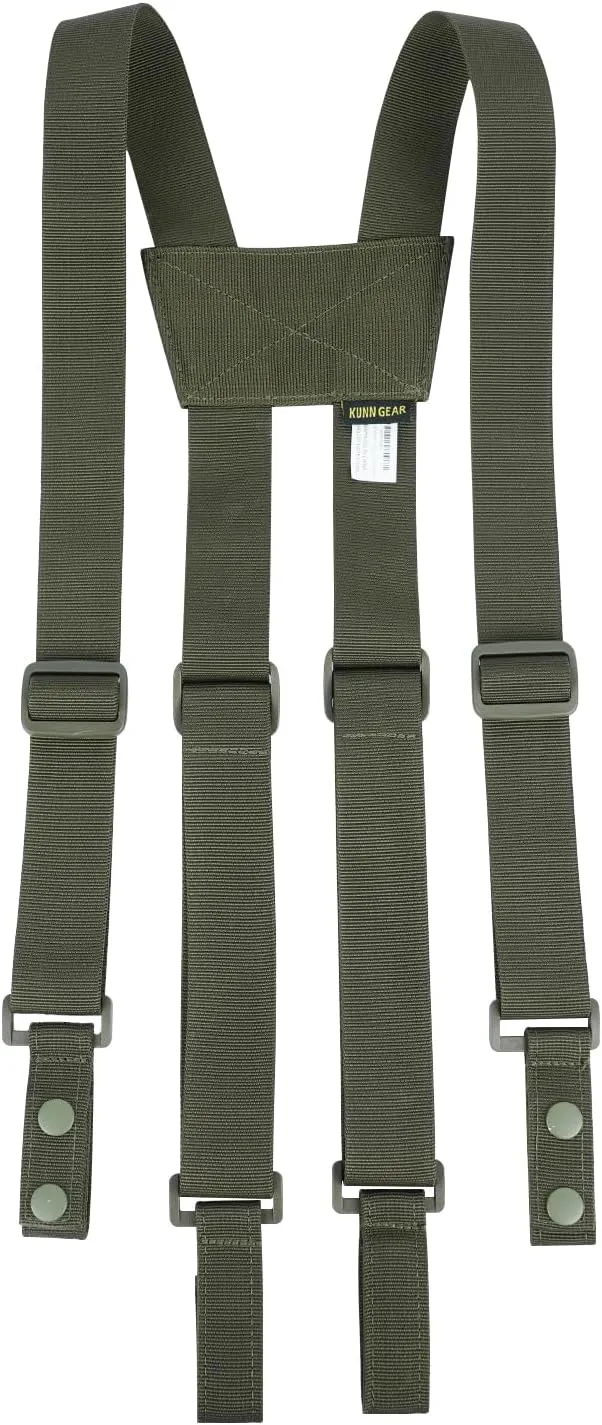 KUNN Tactical Duty Belt Suspenders 1.5 Inch Police Harness for Men,Adjustable,Army Green