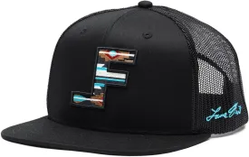 Lane Frost Aztec 3D Logo Flat Bill Adjustable Snap Back Baseball Cap, Black