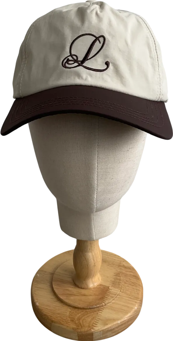 Lanes Studio Beige Embroidered Baseball Cap One Size