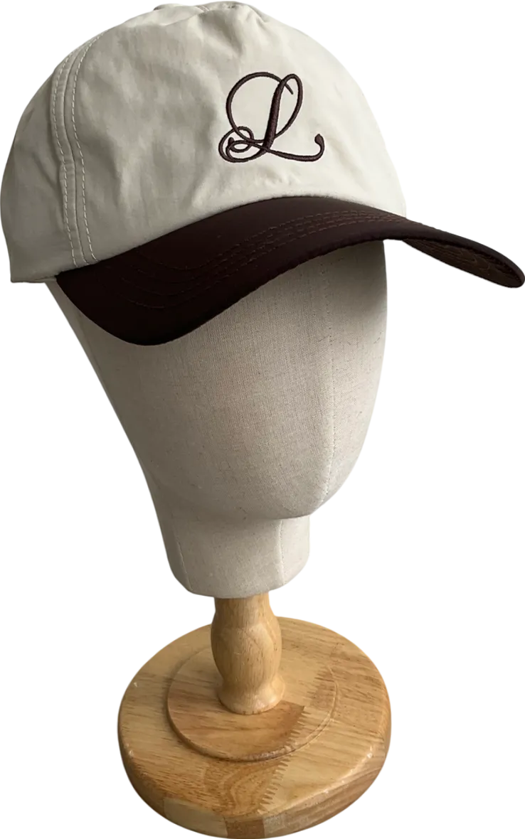 Lanes Studio Beige Embroidered Baseball Cap One Size