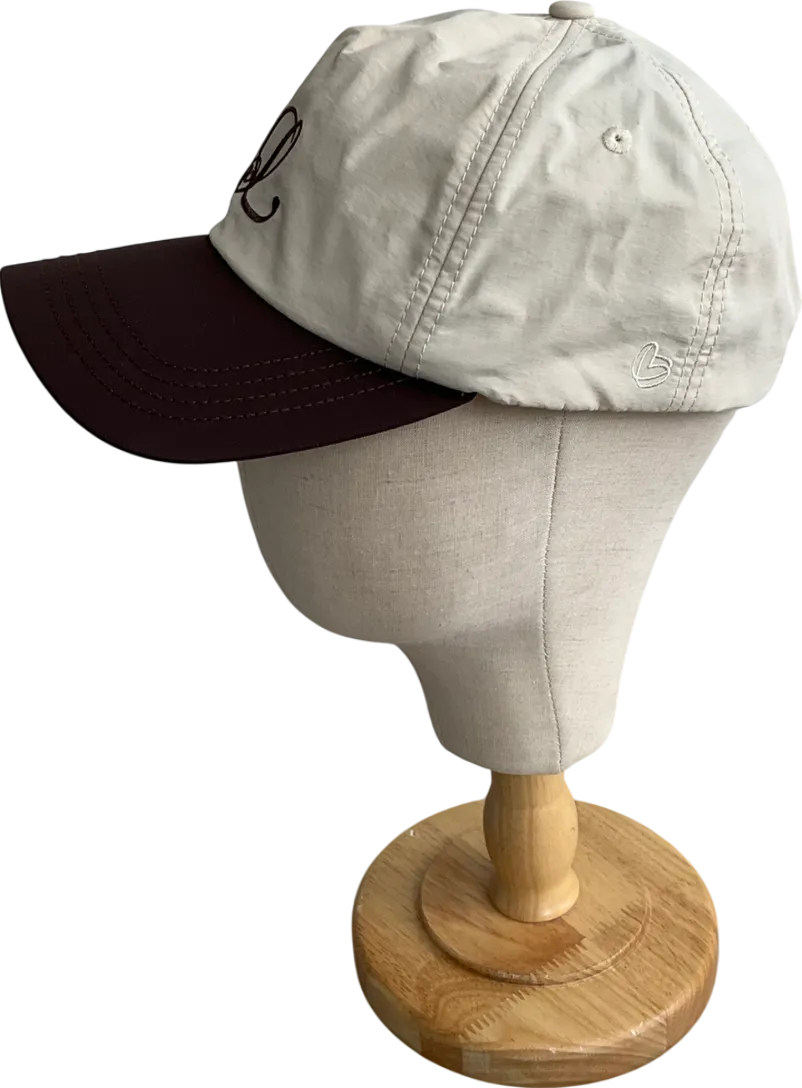 Lanes Studio Beige Embroidered Baseball Cap One Size