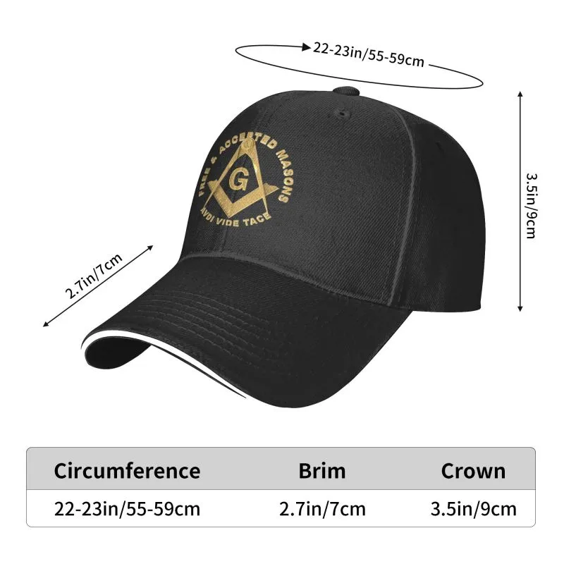 Master Mason Blue Lodge Baseball Cap - AVDI VIDE TACE Free & Accepted Masons [Multiple Colors]