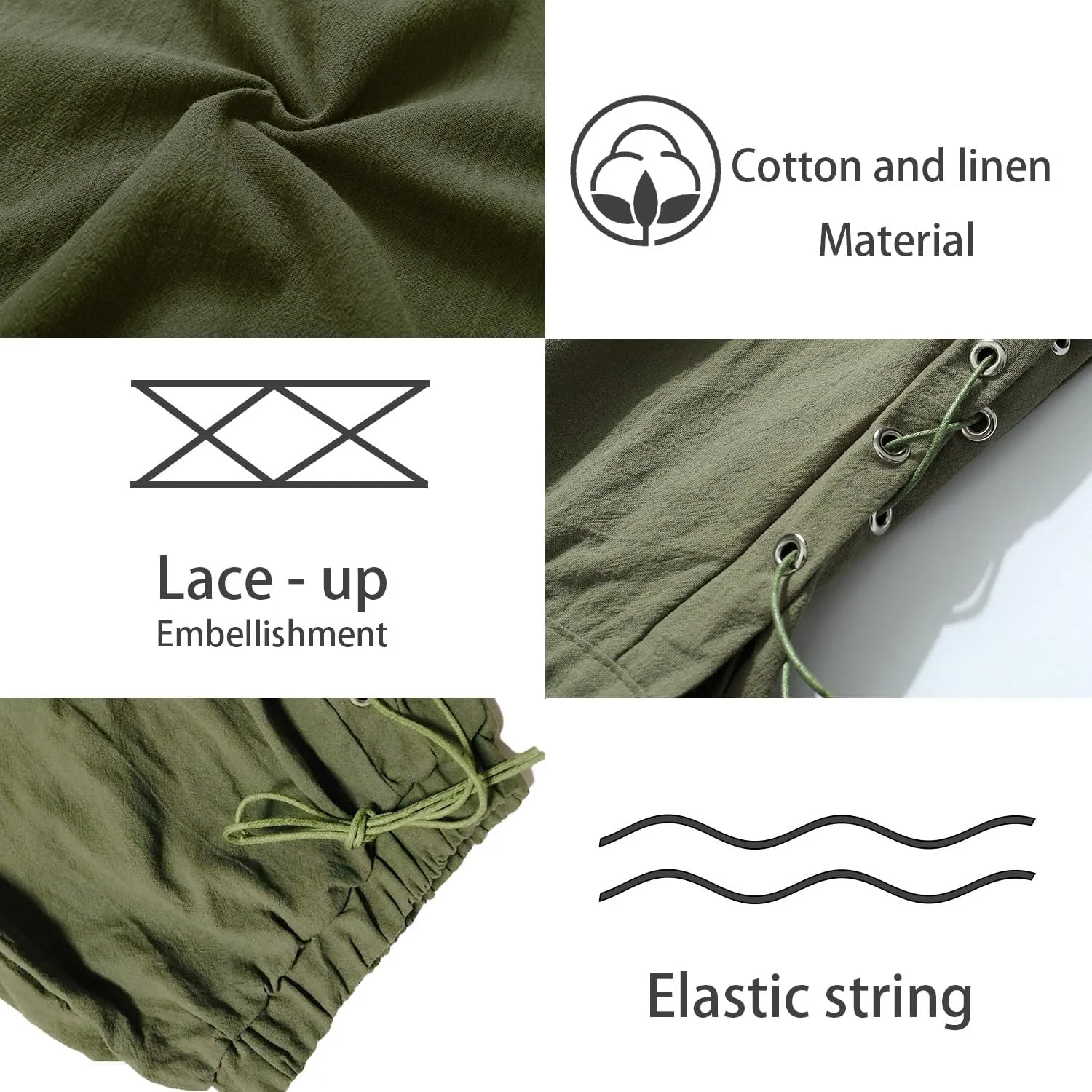Men's Medieval Pirate Cotton and Linen Shorts, Viking Retro Design Pants, for Halloween Theme Party, Costume Playect