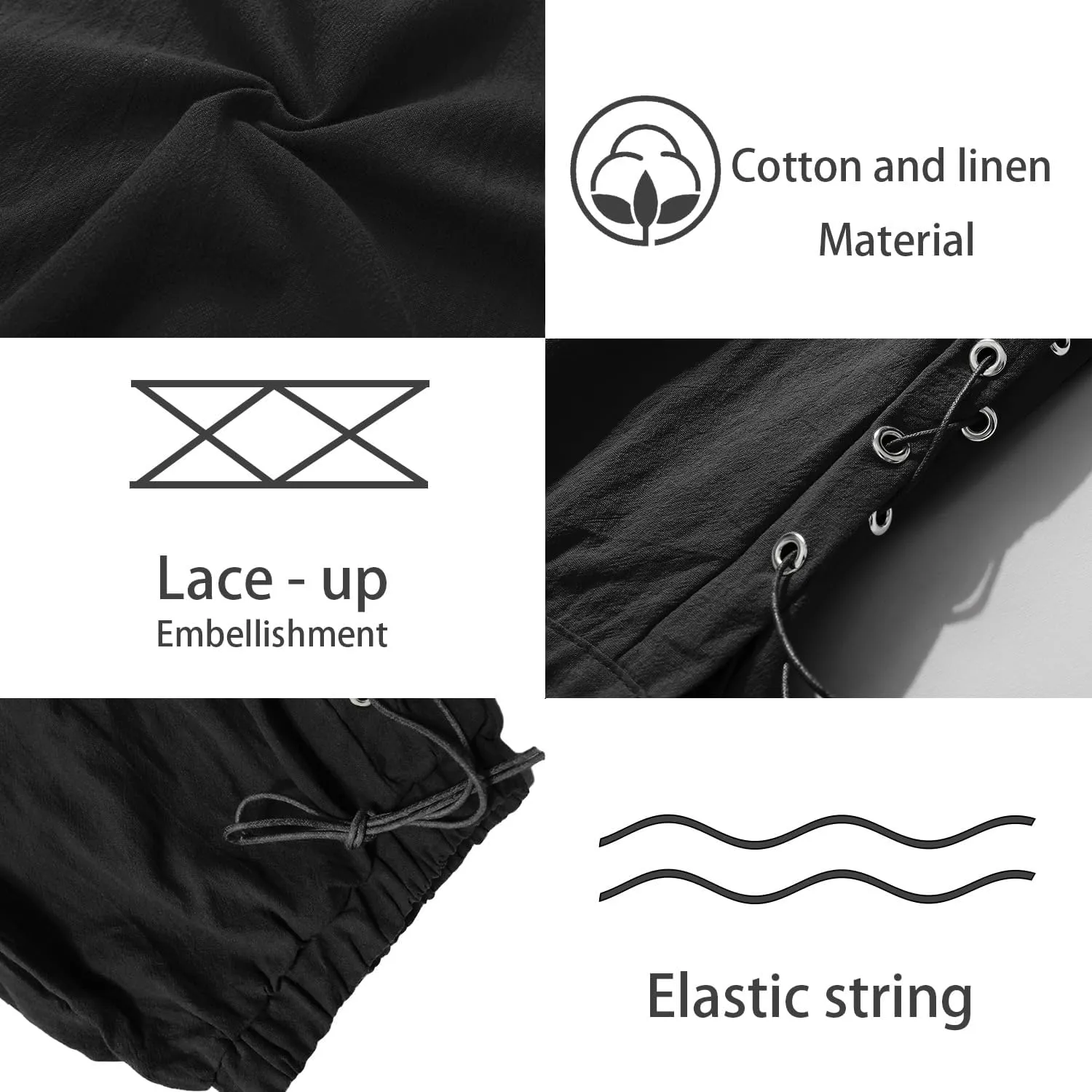 Men's Medieval Pirate Cotton and Linen Shorts, Viking Retro Design Pants, for Halloween Theme Party, Costume Playect