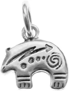 Native American Bear Pendant Charm 3D In 925 Sterling Silver Indian Tribal Ethnic 2.6g