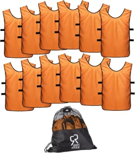 Pinnies Scrimmage Vests for Kids, Youth and Adults (12-Pack) - Soccer Pennies