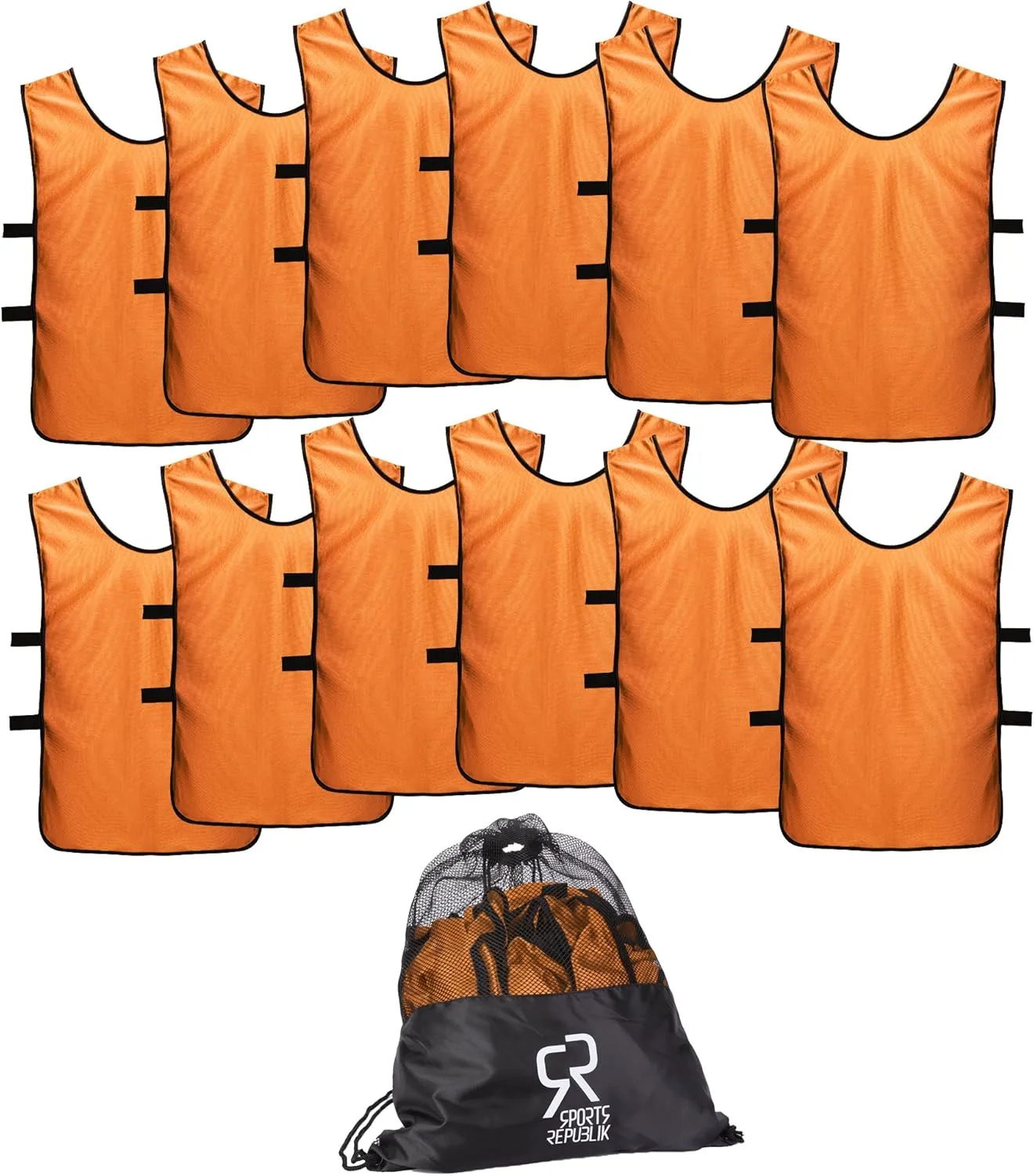 Pinnies Scrimmage Vests for Kids, Youth and Adults (12-Pack) - Soccer Pennies