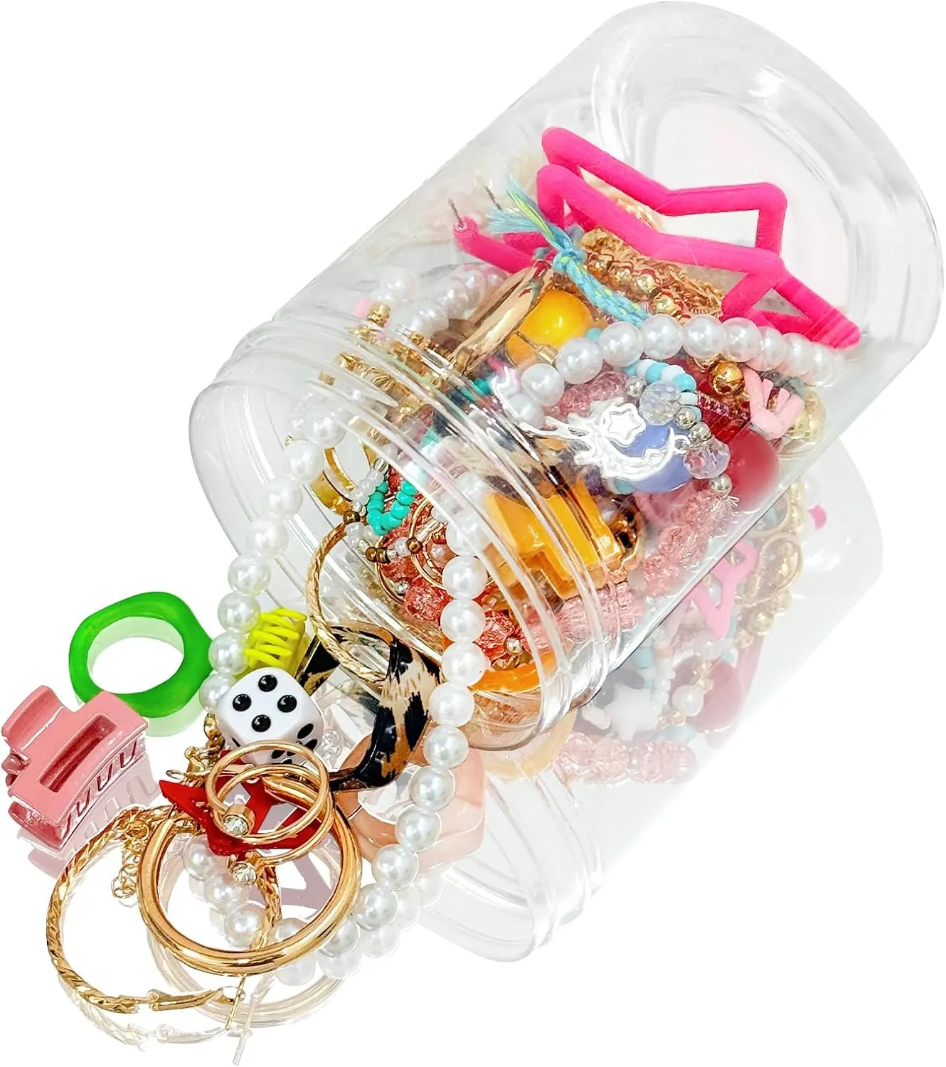 SMUOBT Mystery Jewelry Jar Bundle - 40-45 Piece Surprise Jewelry Box for Women, Gift Set (Necklace, Earrings, Rings,Kracelet,Keychain, Hair Clip) - Unique Birthday Gift for Her,