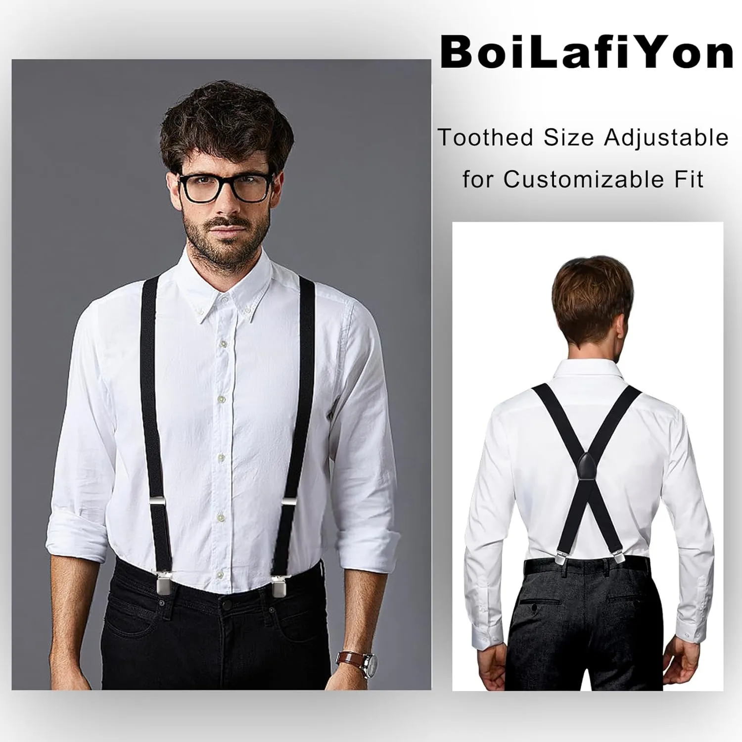 Suspenders for Men with Heavy Duty Clip, 2" Wide Men's Suspenders for Work X-Back Suspenders Ideal for Seniors