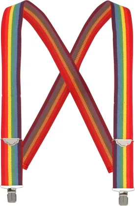 Welch Casual Novelty Suspender for Men and Women, Adjustable Straps, X-Back, Silver Metal