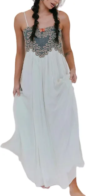 Women Bohemian Spaghetti Strap Beach Long Dress Sleeveless Graphic Flowy Maxi Dress Y2K Floral Tiered Holiday Sundress