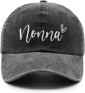 Women's Blessed Grandma Hats Washed Denim Adjustable Baseball Cap for Mom