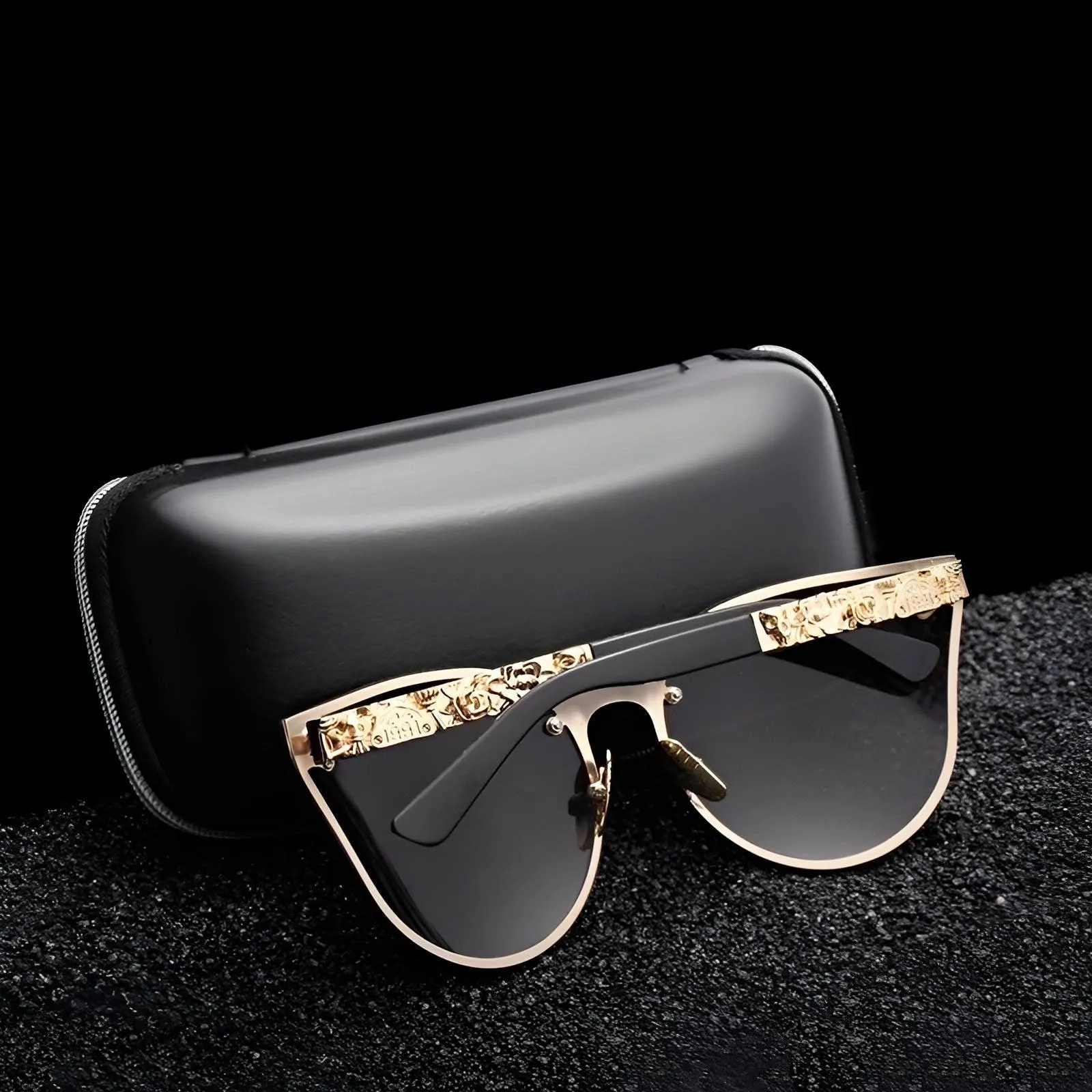 Women's Skull Frame Metal Sunglasses